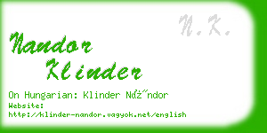 nandor klinder business card